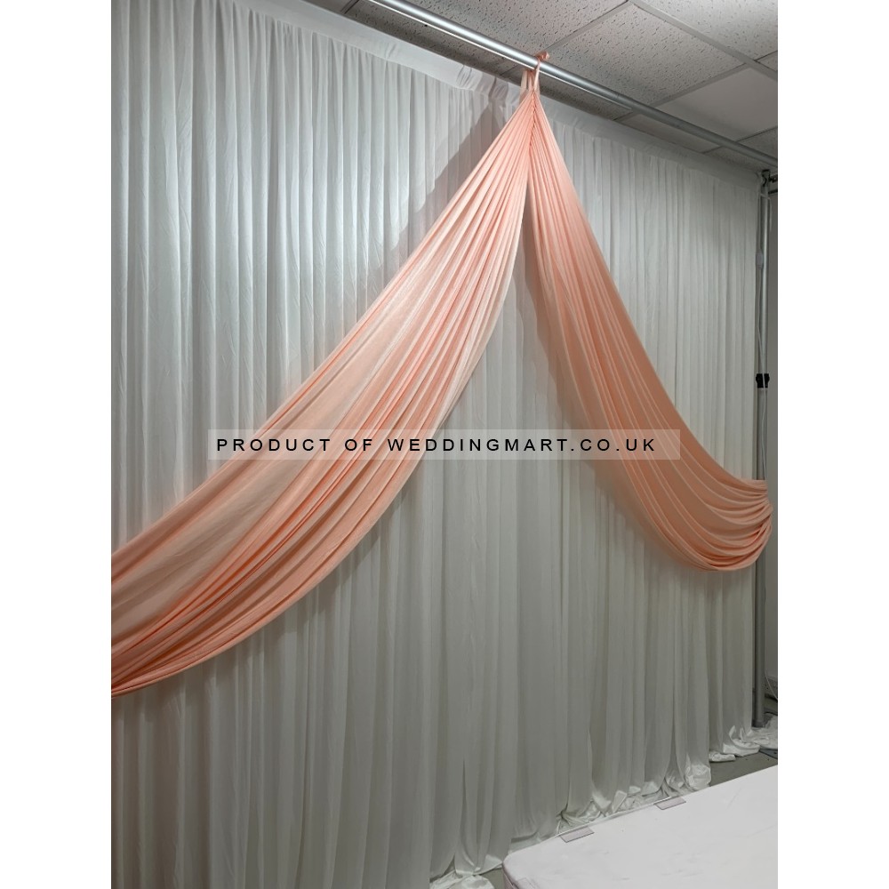 3Mx4M White Pleated Backdrop Curtain