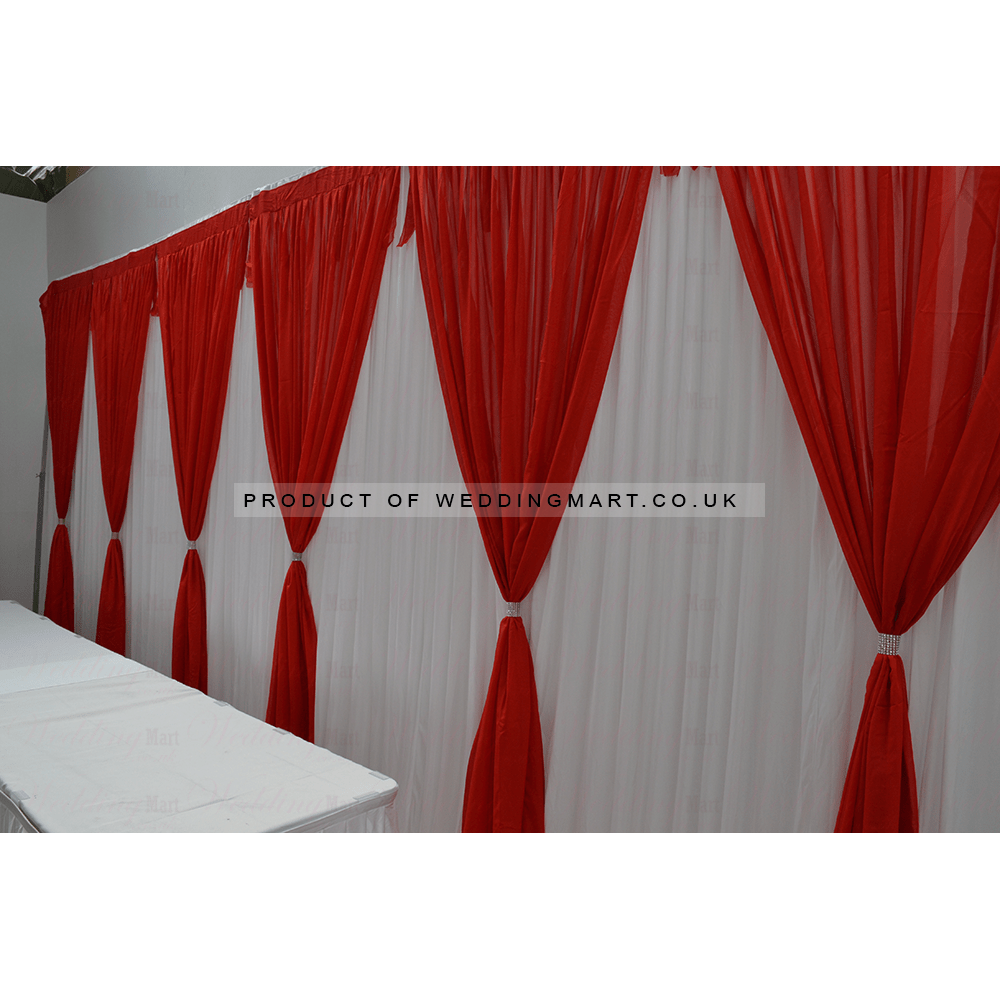 1M Grecian Backdrop Voil Overlay Panel - RED