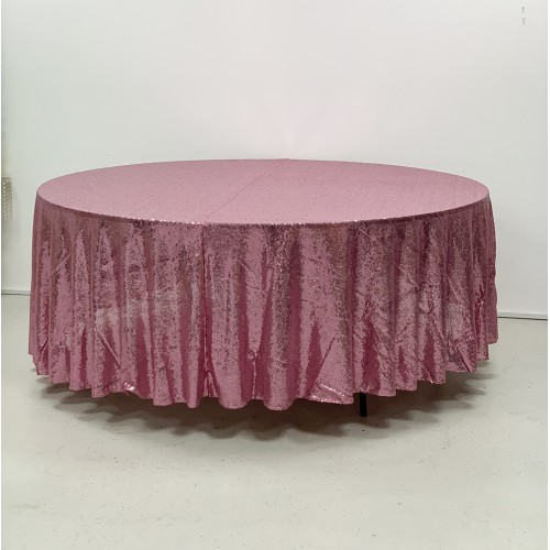 120 inch Round Sequin Table Cloths - PINK