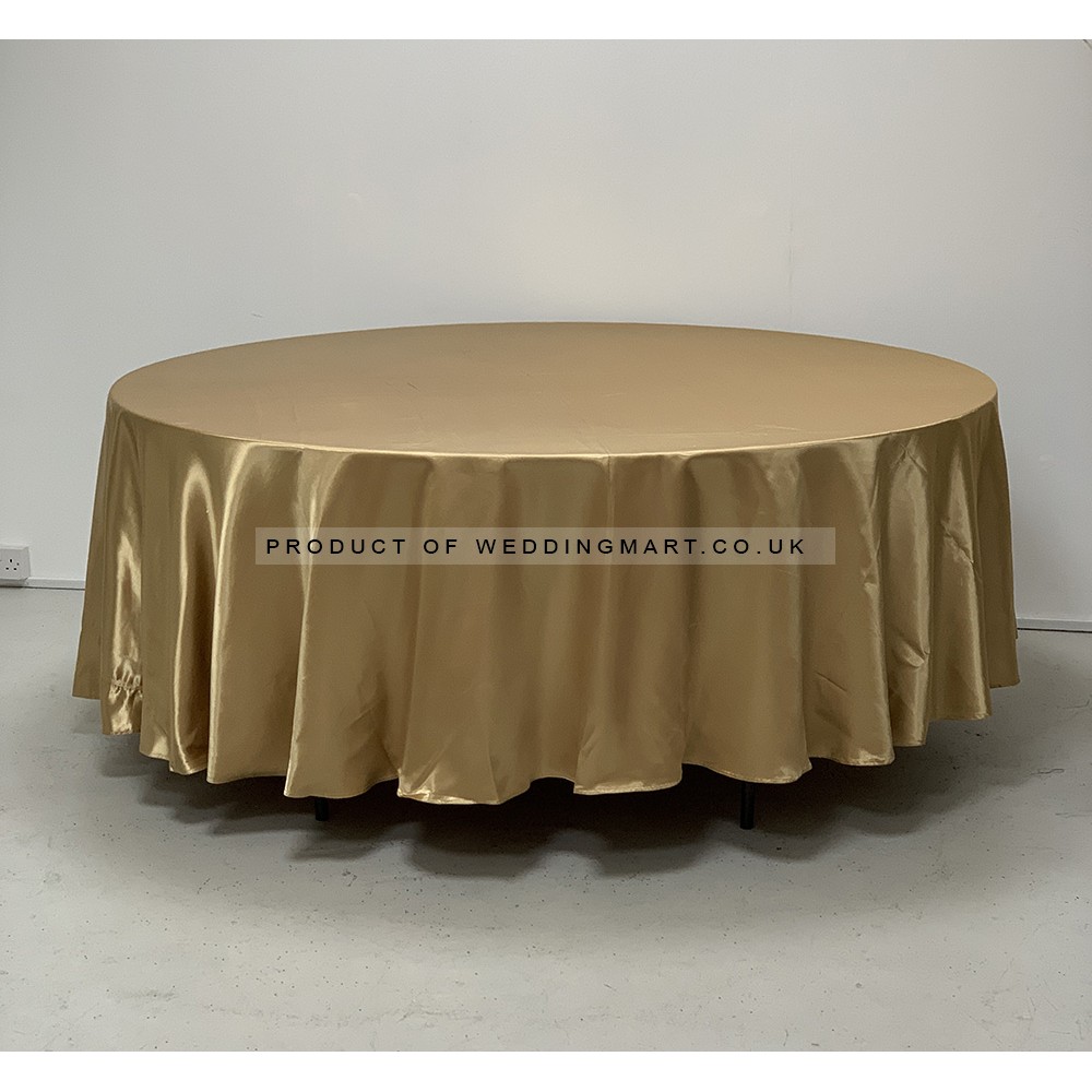 120" Heavy Duty Round Satin Table Cloth - Gold