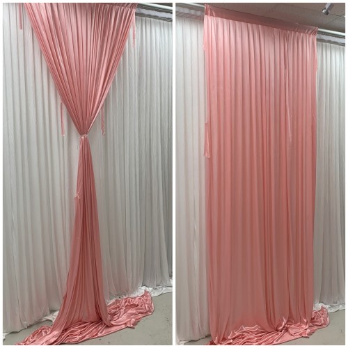 1m (w) x 4m (h) Silk Wedding Backdrop Overlay Panel - Dusty Pink