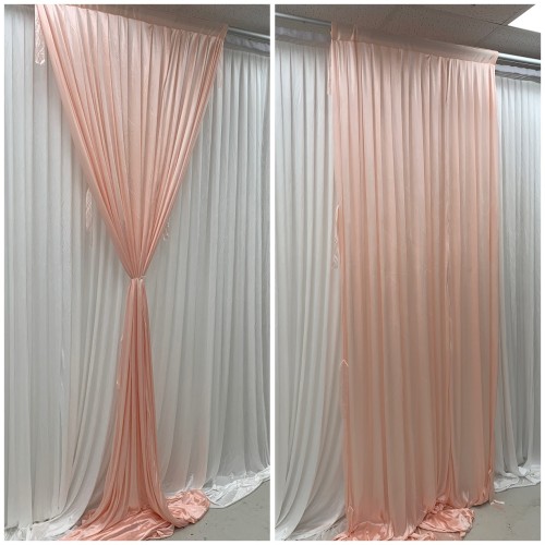 1m (w) x 4m (h) Silk Wedding Backdrop Overlay Panel - Rose Gold